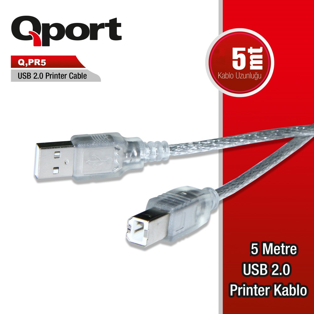 QPORT 5M USB2.0 PRINTER KABLOSU (Q-PR5)