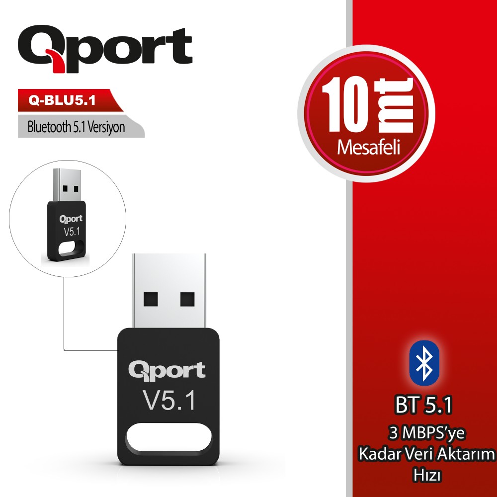 QPORT BLUETOOTH 5.1 DONGLE ADAPTOR (Q-BLU5.1)