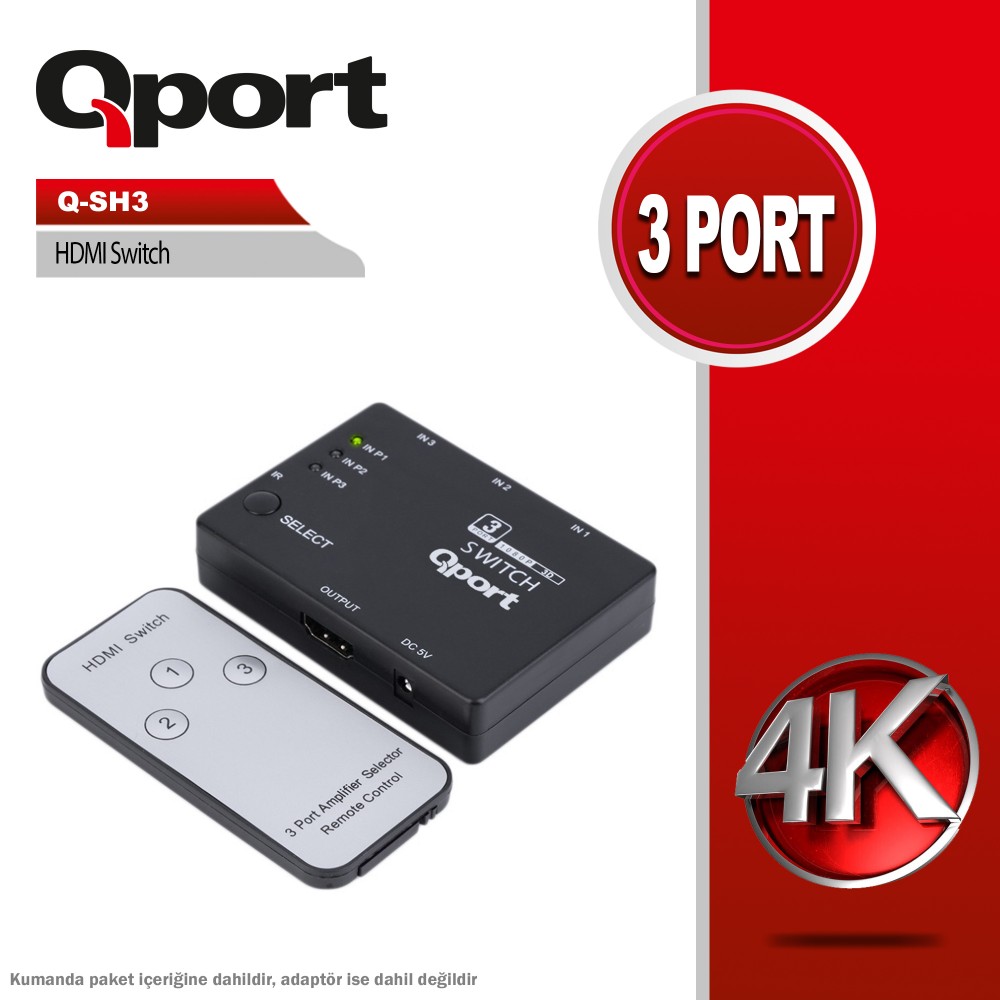 QPORT HDMI SWITCH 3 PORT (Q-SH3)