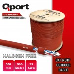 QPORT LSZH 500M MAKARALI OUTDOOR  23AWG 0.58MM KABLO (Q-CATO2RHF)