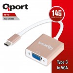 QPORT TYPE-C(M) TO VGA(F) 1920*1080P 60 HZ ÇEVİRİCİ (Q-TV)