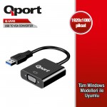 QPORT USB3.0 TO VGA ÇEVİRİCİ (Q-UVG)