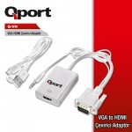 QPORT VGA to HDMI ÇEVİRİCİ + SES KABLOSU (VGA + HDMI -) (Q-VH)