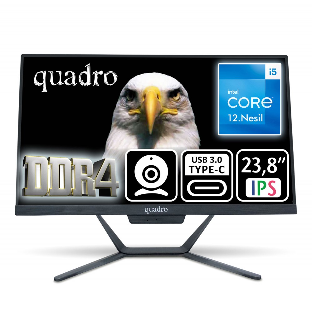 QUADRO STARK 23.8" IPS i5-12450H 16GB 480SSD Type C-USB FDOS