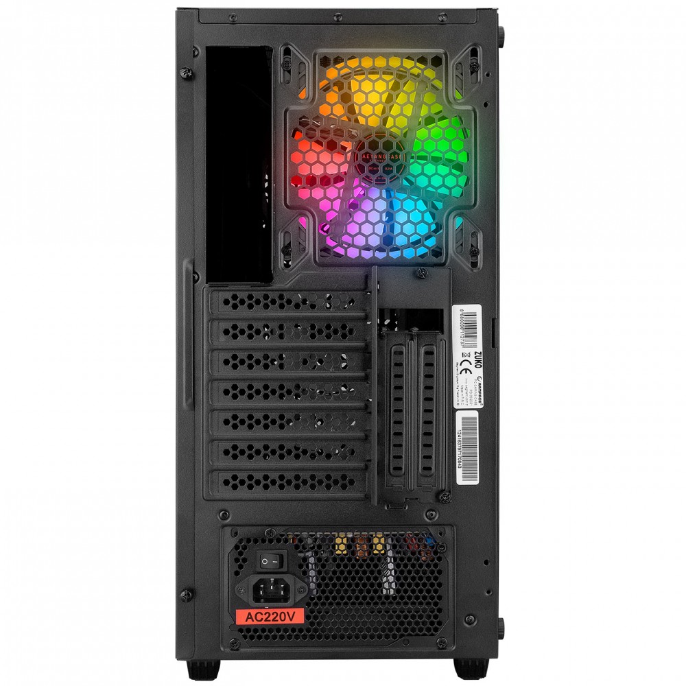 RAMPAGE ZUKO 600W 80+ BRONZE Siyah 4*14cm Rainbow Temperli Camlı ATX Mid-T Gamin