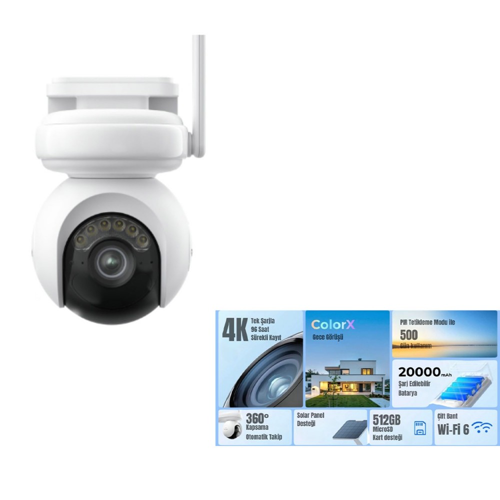 REOLINK ATLAS PT ULTRA 8MP 360° Kapsama WİFİ PT Kamera