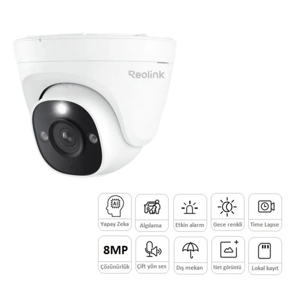 REOLINK P334 8MP 2.8mm IR Dome Kamera (Renkli)