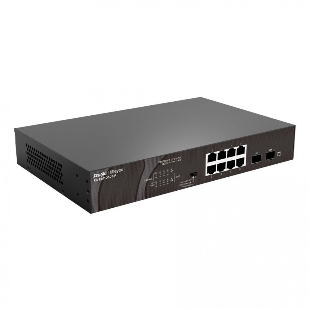 RUIJIE REYEE RG-ES110GDS-P 8 PORT GIGABIT + 2x1GB SFP UPLINK 120W POE SWITCH