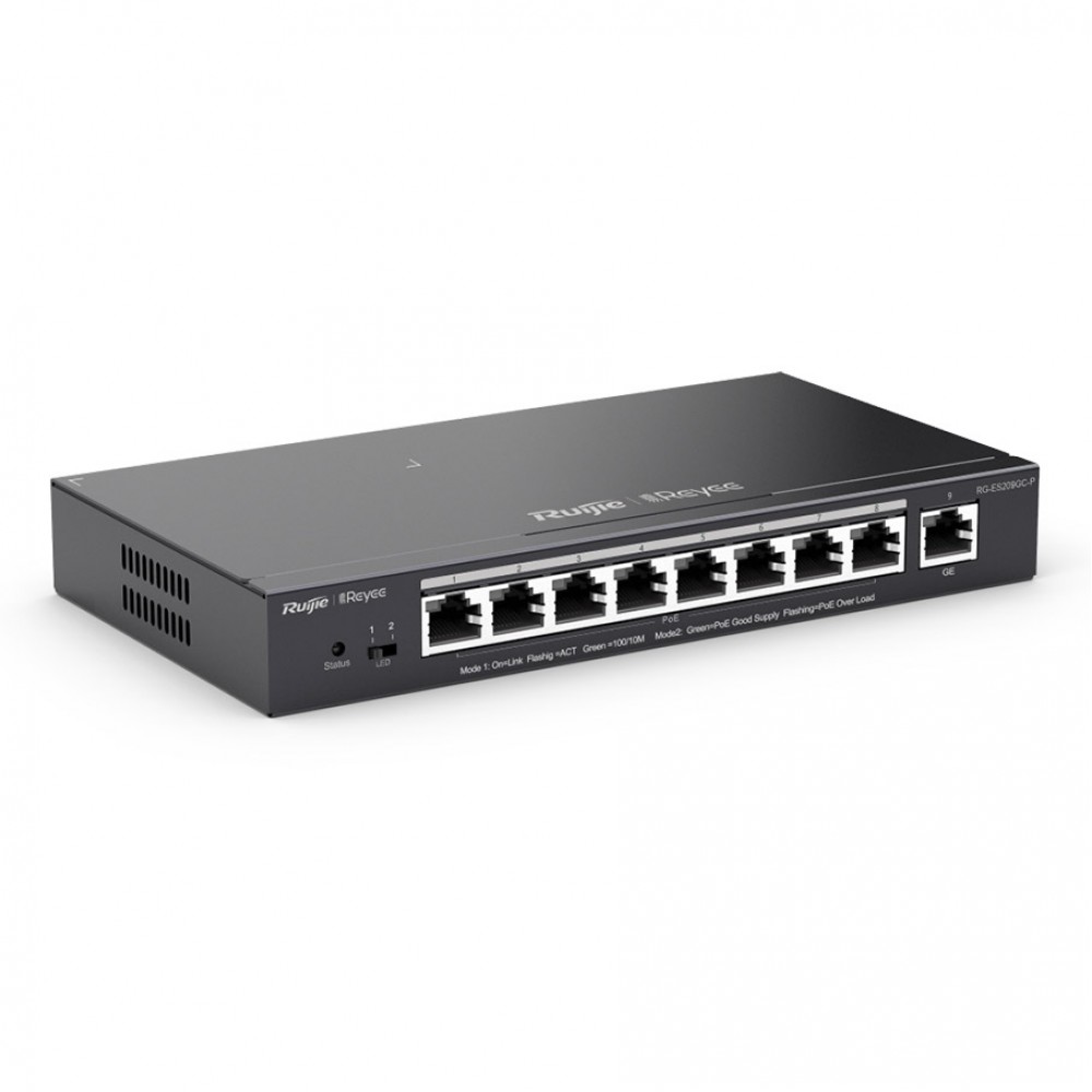 RUIJIE REYEE RG-ES209GC-P 8GB PORT + 1 PORT GB UPLINK CLOUD YÖNETİLEBİL 120W POE