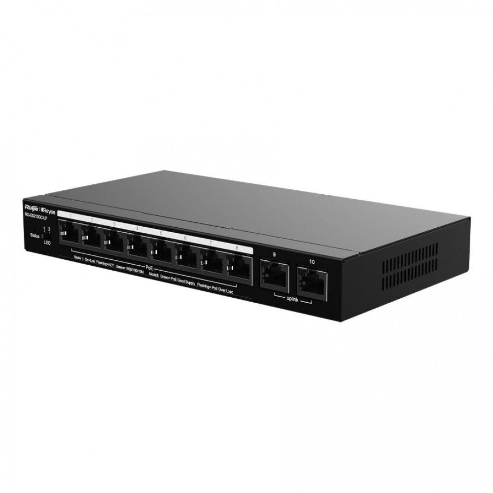 RUIJIE REYEE RG-ES210GC-LP 8GB PORT POE + 2xRJ45 GB UPLINK 70W CLOUD YÖNETİLEBİL