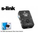 S-LINK SL-2605 USB Manuel 2 Port Kwm Switch