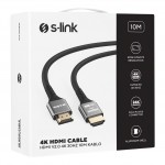 S-LINK SLX-HD4K10 19+1 HDMI to HDMI 10m Metal v2.0 4K (4096*2160) 30Hz Kablo