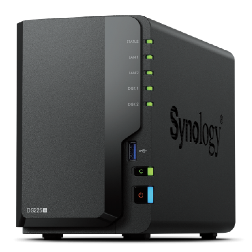SYNOLOGY DS225+ (2 Yuvalı, 1xGE, 1x 2,5GE) Nas Depolama Ünitesi