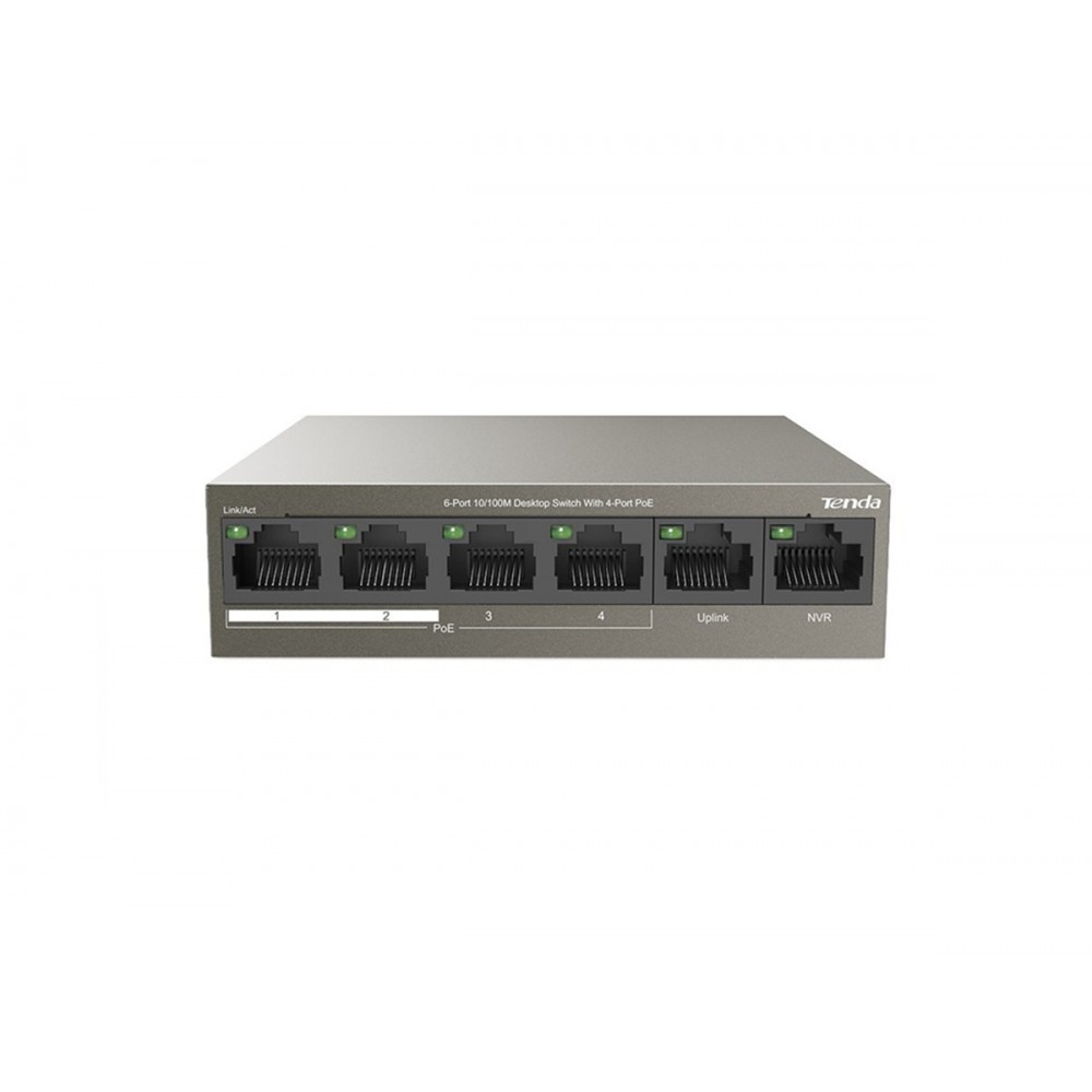 TENDA TEF1106P-4-63W 4FE PoE Port (63W), 2FE Uplink Desktop Switch