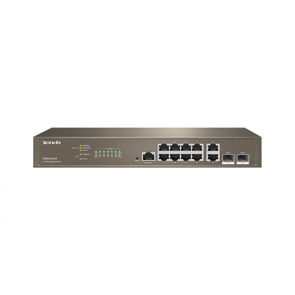 TENDA TEG5312F 8GE Port, 2GE Uplink, 2xSFP L3 Yönetilebilir Switch