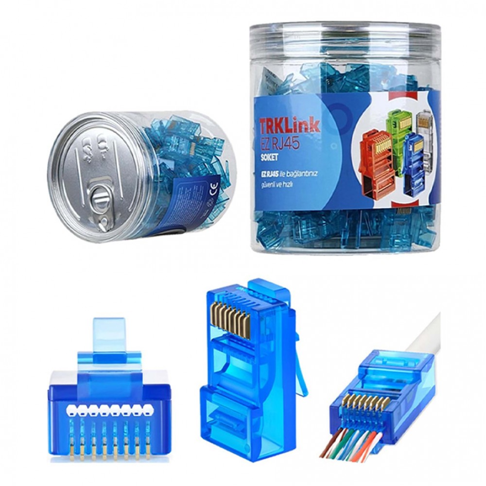 TRKLink EZ RJ45 KONNEKTÖR (MAVİ) 100 'lü PAKET