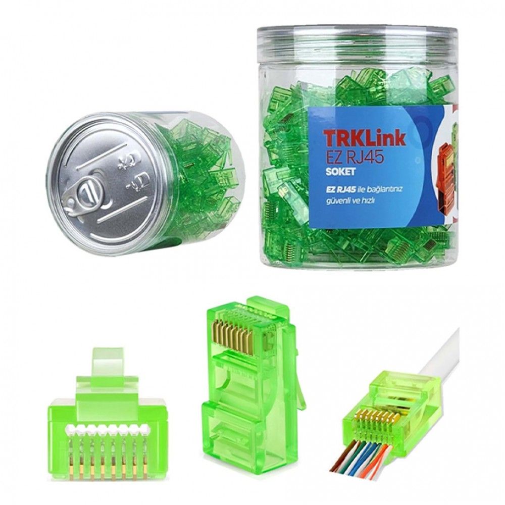TRKLink EZ RJ45 KONNEKTÖR (YEŞİL) 100 'lü PAKET