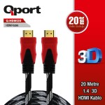 QPORT 20M ALTIN UÇLU HDMI KABLO 1.4V (Q-HDMI20)
